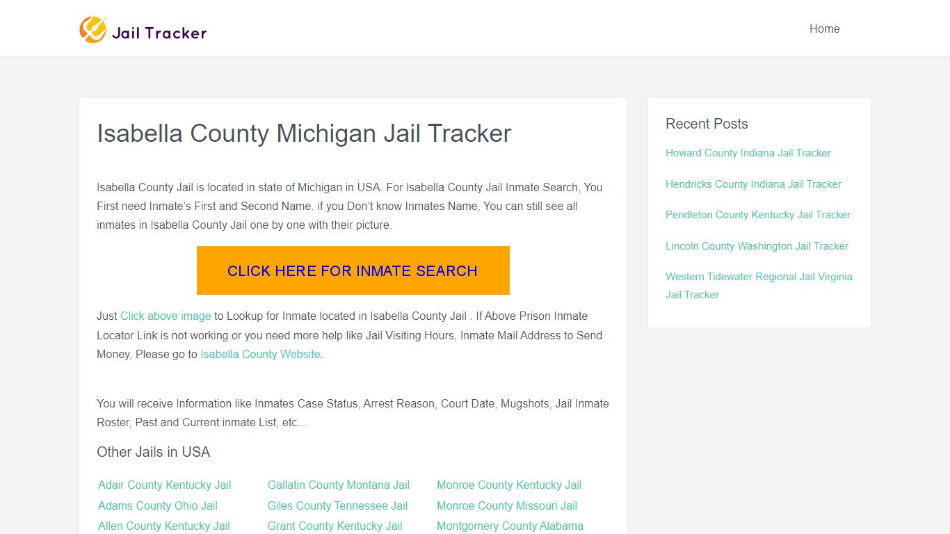 Isabella County Michigan Jail Tracker - Inmate Search Online